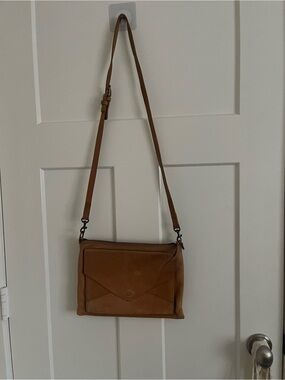 Able Tan Leather Logo Pouch